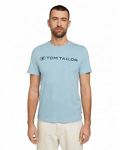 Футболка printed crewneck logo  1030527XX1026298 Tom Tailor Блакитний XL - Фото 1