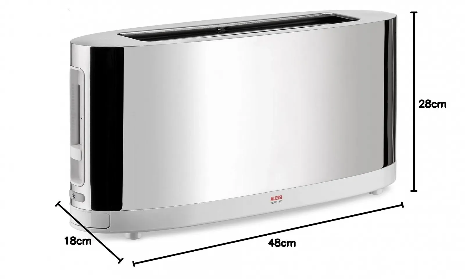 Тостер Alessi SG68 W з підігрівом булочок, нержавіюча сталь 18/10, полірована, PC, білий, європейська вилка, фото №5