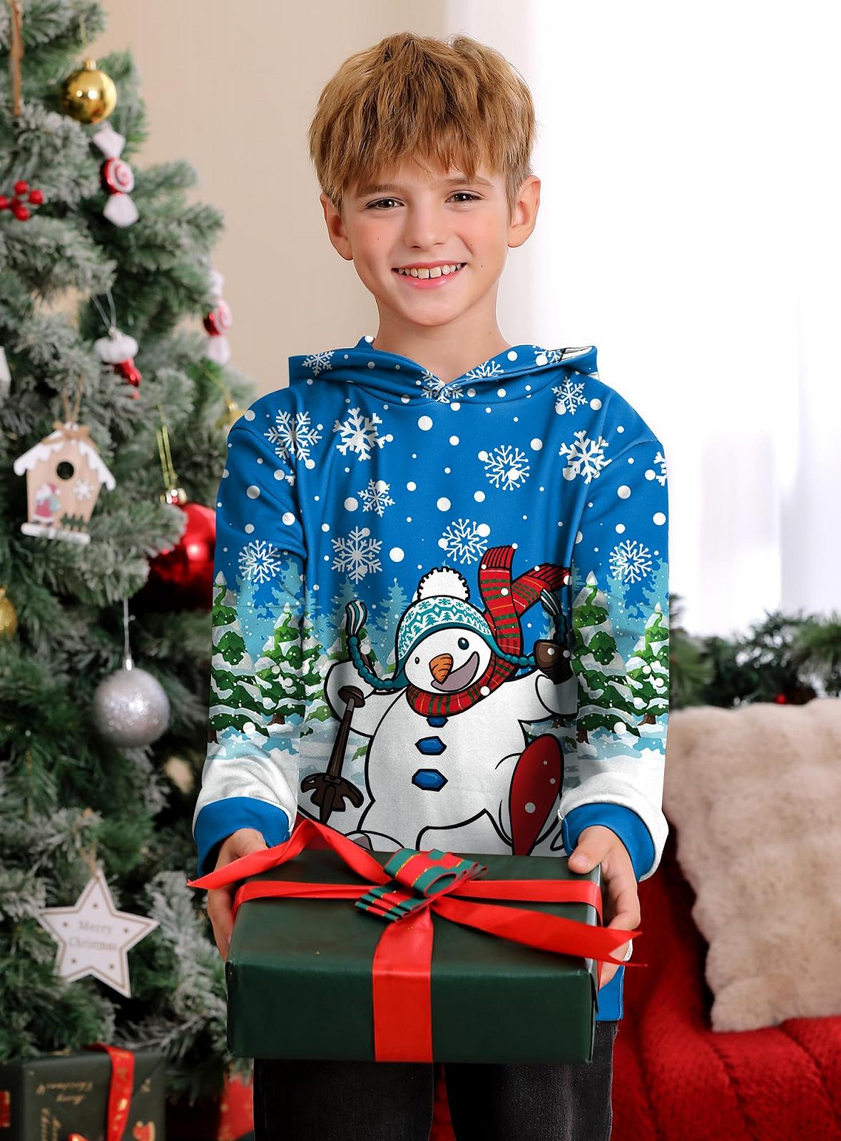 Худі BesserBay Різдвяний дитячий з довгими рукавами, капюшоном і кишенями, фото №3