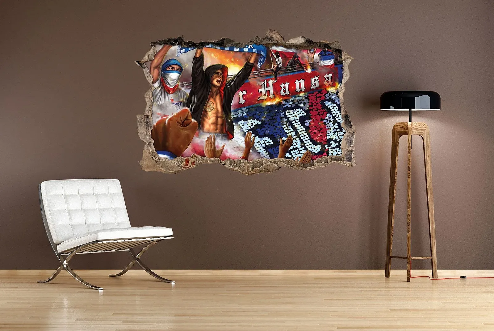 3D Наклейка на стену Ultras Rostock Collage 92 x 62 см, фото №2