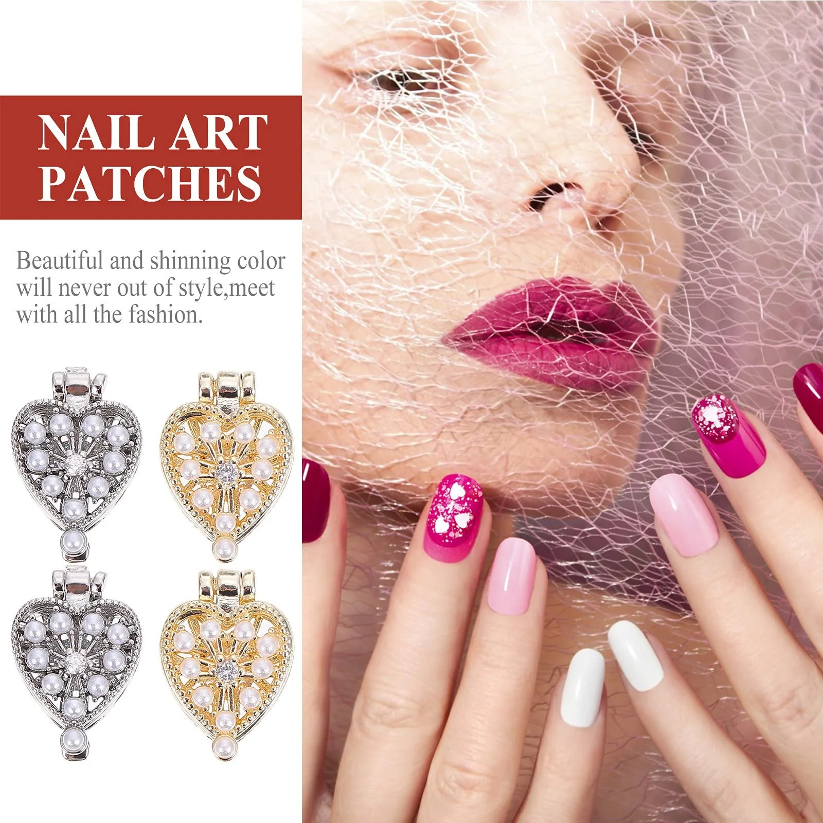 Lurrose, Прикраса для нігтів Серце у коробці, фото №5