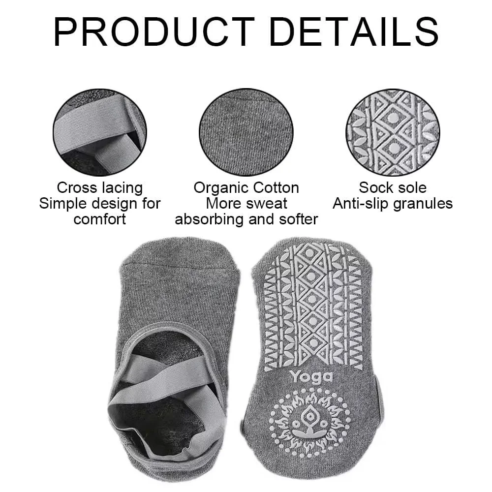 Шкарпетки для пілатесу Протиковзкі 2 пари Шкарпетки для йоги та пілатесу, фото №2