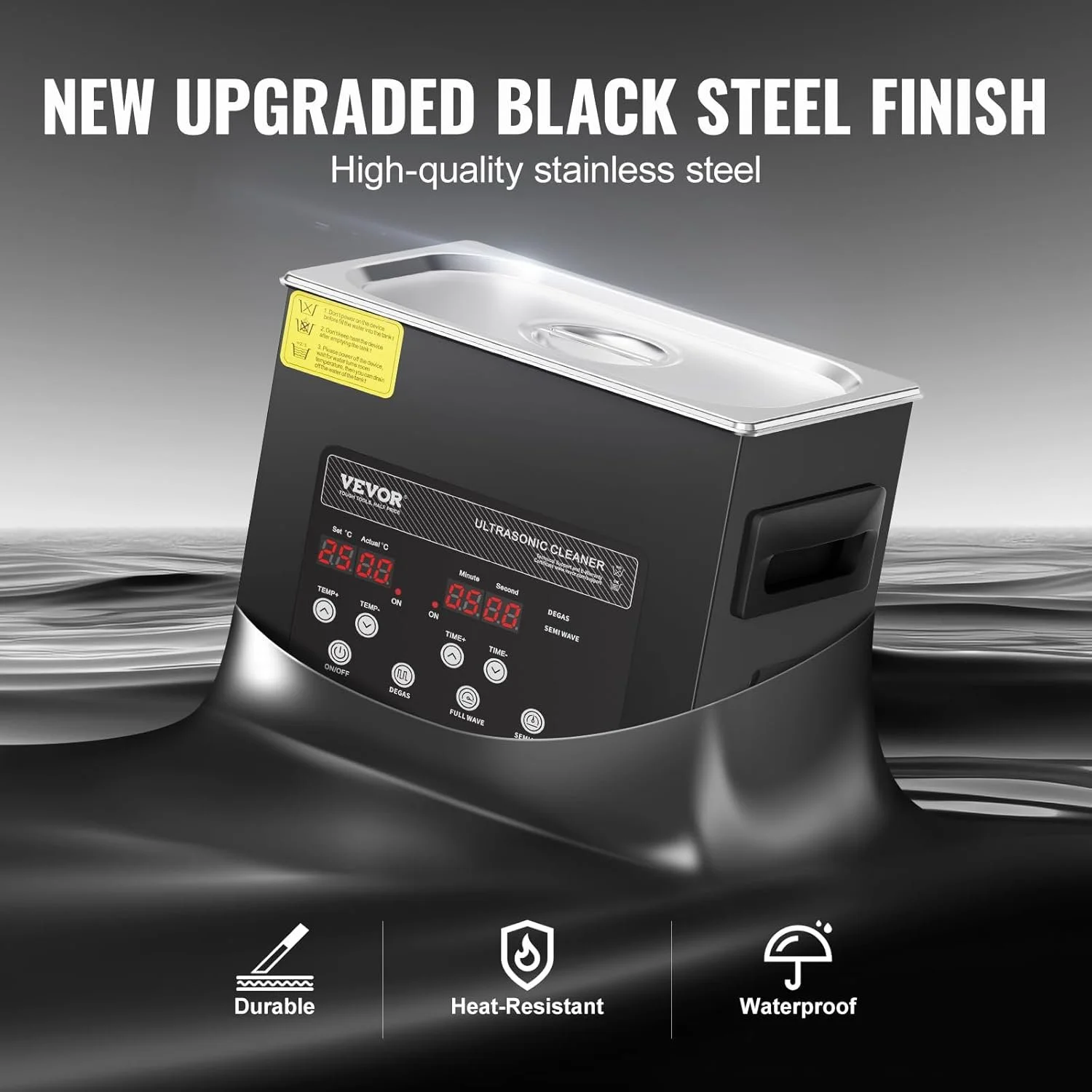 Ультразвуковой очиститель Vevor Ultrasonic Cleaner K2-F3 Black, фото №6 Ультразвуковой очиститель Vevor Ultrasonic Cleaner K2-F3 Black, фото №6