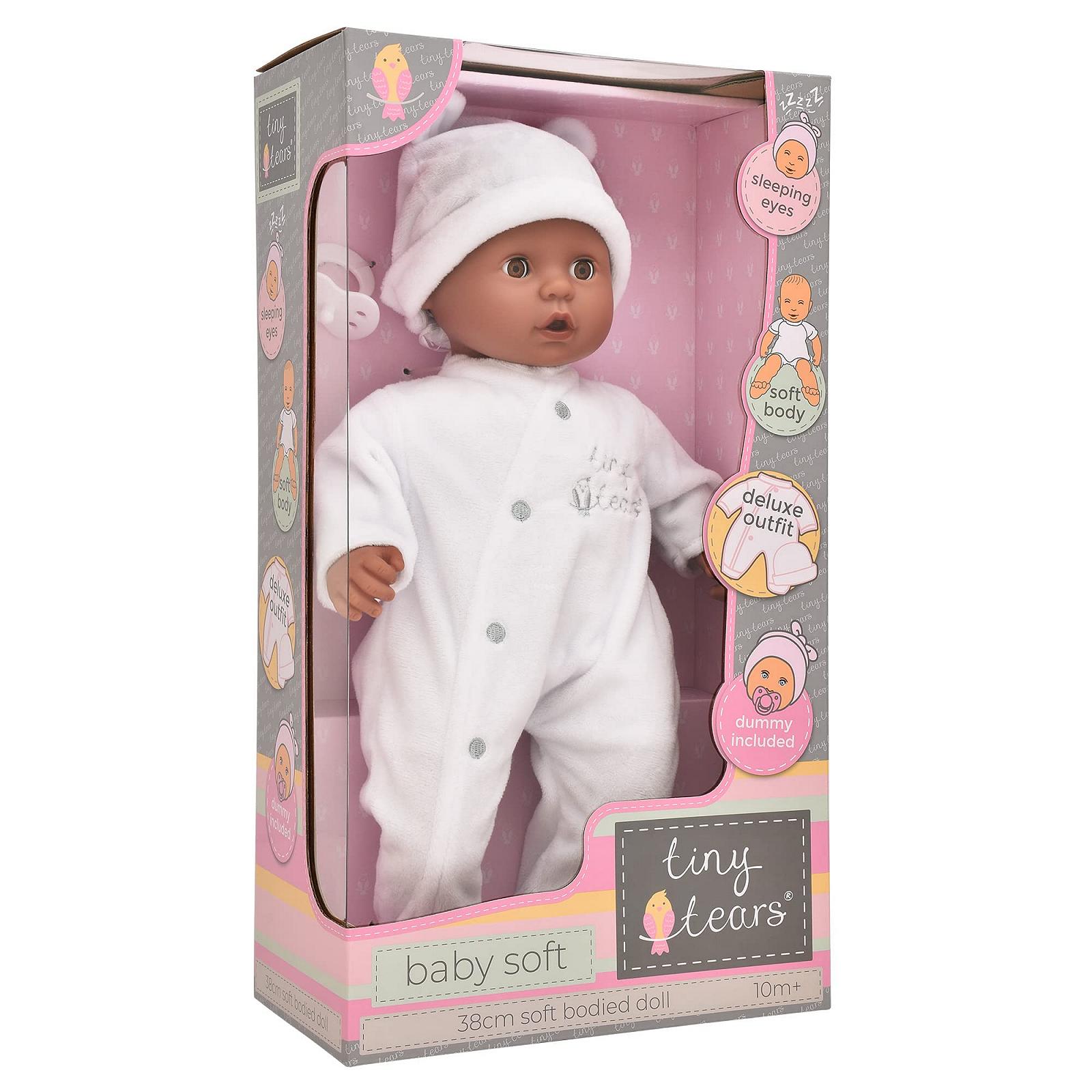 Лялька John Adams Tiny Tears Baby Soft 38 см м’яке тіло білий одяг, фото №1