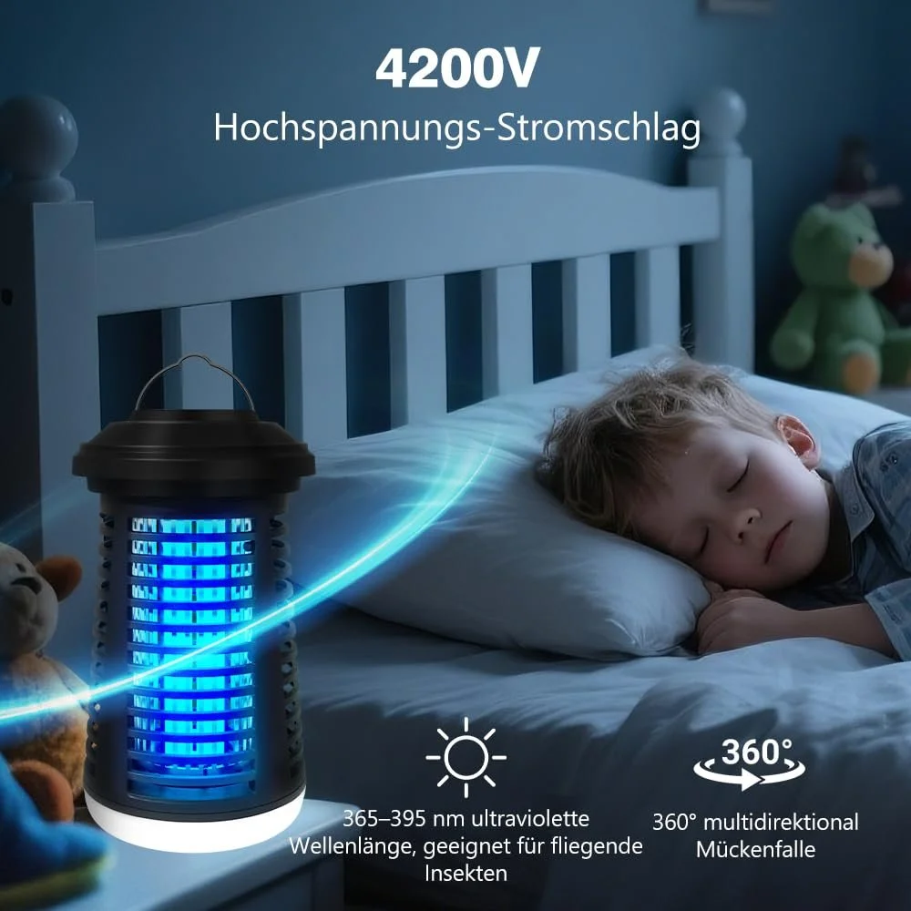 Електричний знищувач комах 4200 V 15 W 2-в-1 Водонепроникний IPX4, фото №5