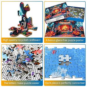 Пазл Камін з привидами та скелети 1000 деталей Хорор Хелловін - Фото 1