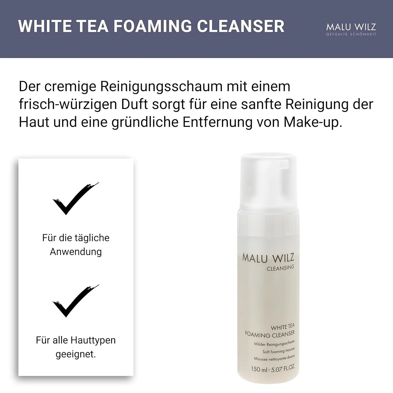 Пенка для умывания Malu Wilz White Tea 150 мл, фото №5