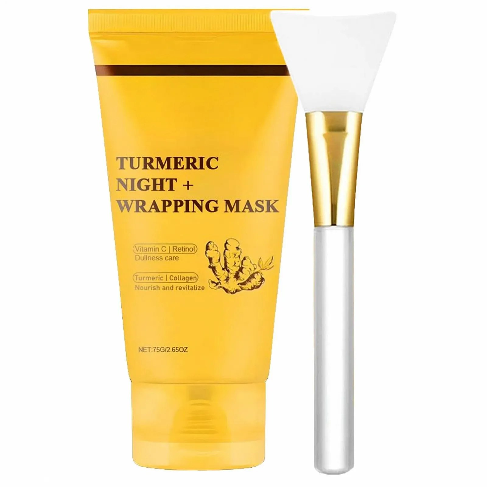 Маска для лица Iouyjiu Overnight Wrapping, ночная увлажняющая маска для сияющего цвета лица с куркумой, улучшает эластичность кожи, 5,08 x 2,48 дюймов, фото №9