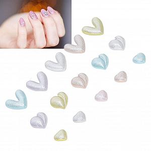 3D Шарми для нігтів у формі серця прикраси для нейл-арту блискучі synthetic.ua - Фото 1