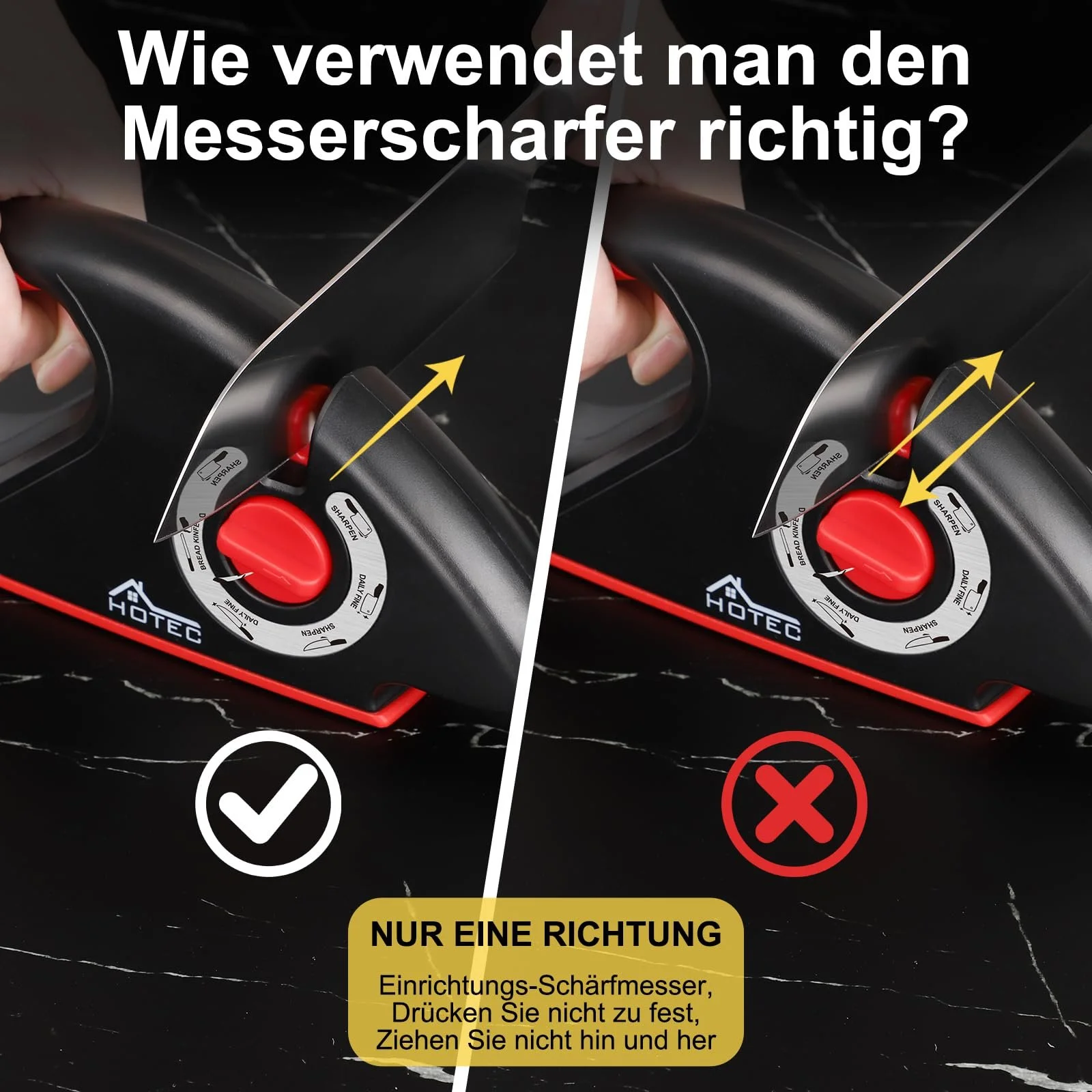 Точило для ножів Hotec 6-в-1 Matte Black, фото №4