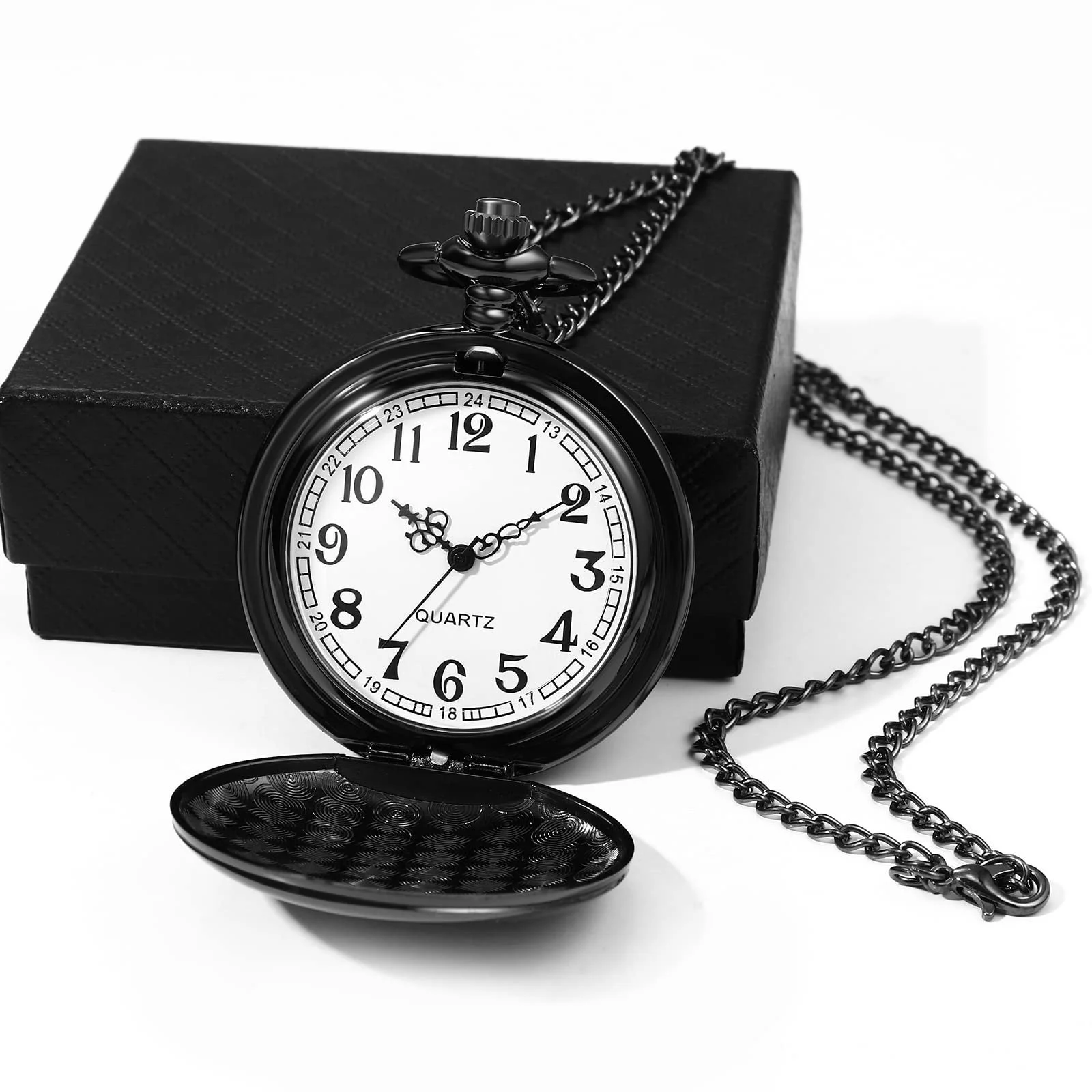 Кишеньковий годинник JewelryWe з ланцюжком для чоловіків та жінок, фото №2 Кишеньковий годинник JewelryWe з ланцюжком для чоловіків та жінок, фото №2
