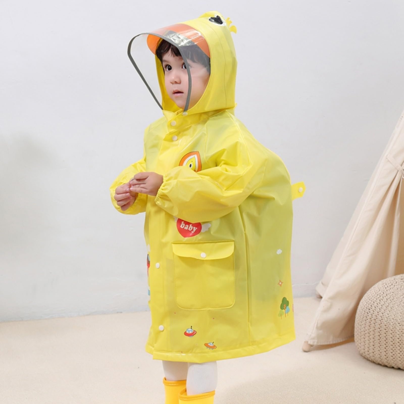 Дитячий дощовий плащ-пончо, вітрозахисна куртка, фото №3
