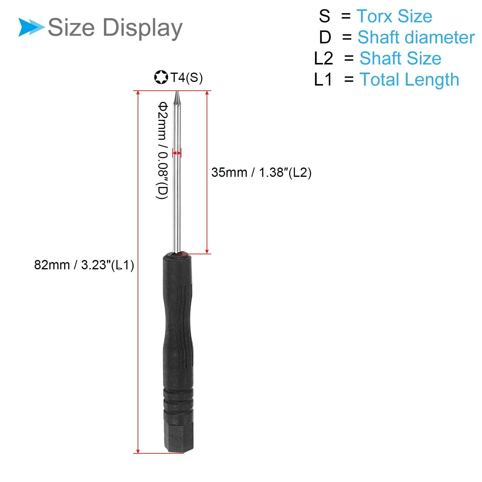 Викрутка Star Head T4 82 мм 5 шт. сталева з нековзкою рукояткою, фото №2