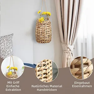 Подвесная корзина GYASVWU плетеная водный гиацинт с ручкой цена на synthetic.ua - Фото 1 Подвесная корзина GYASVWU плетеная водный гиацинт с ручкой synthetic.ua - Фото 1