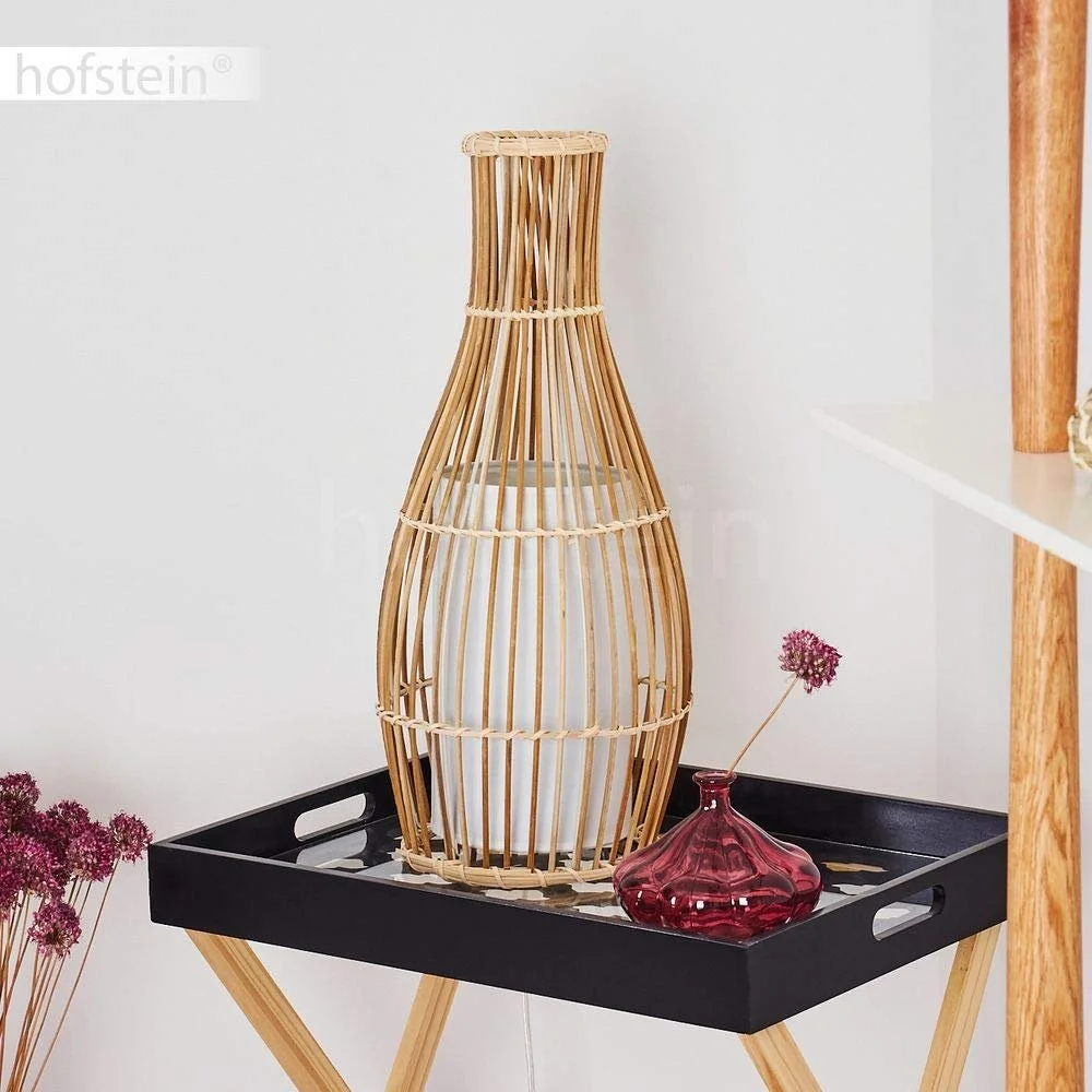 Настільна лампа Saranda Bamboo бамбук/тканина діаметр 18 см натуральний/білий, фото №7