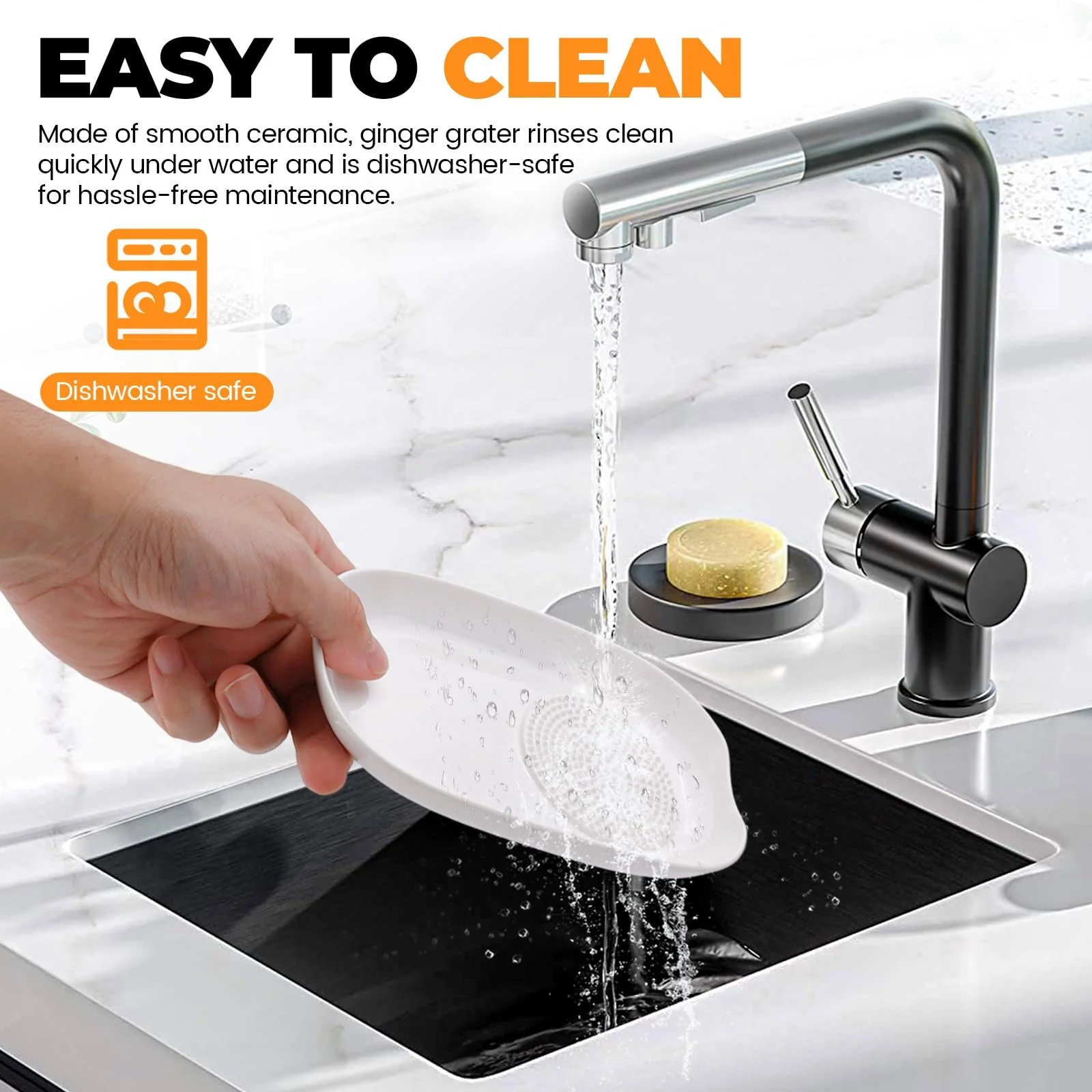 Терка Lele Life Керамическая для чеснока и имбиря, овальная., фото №5