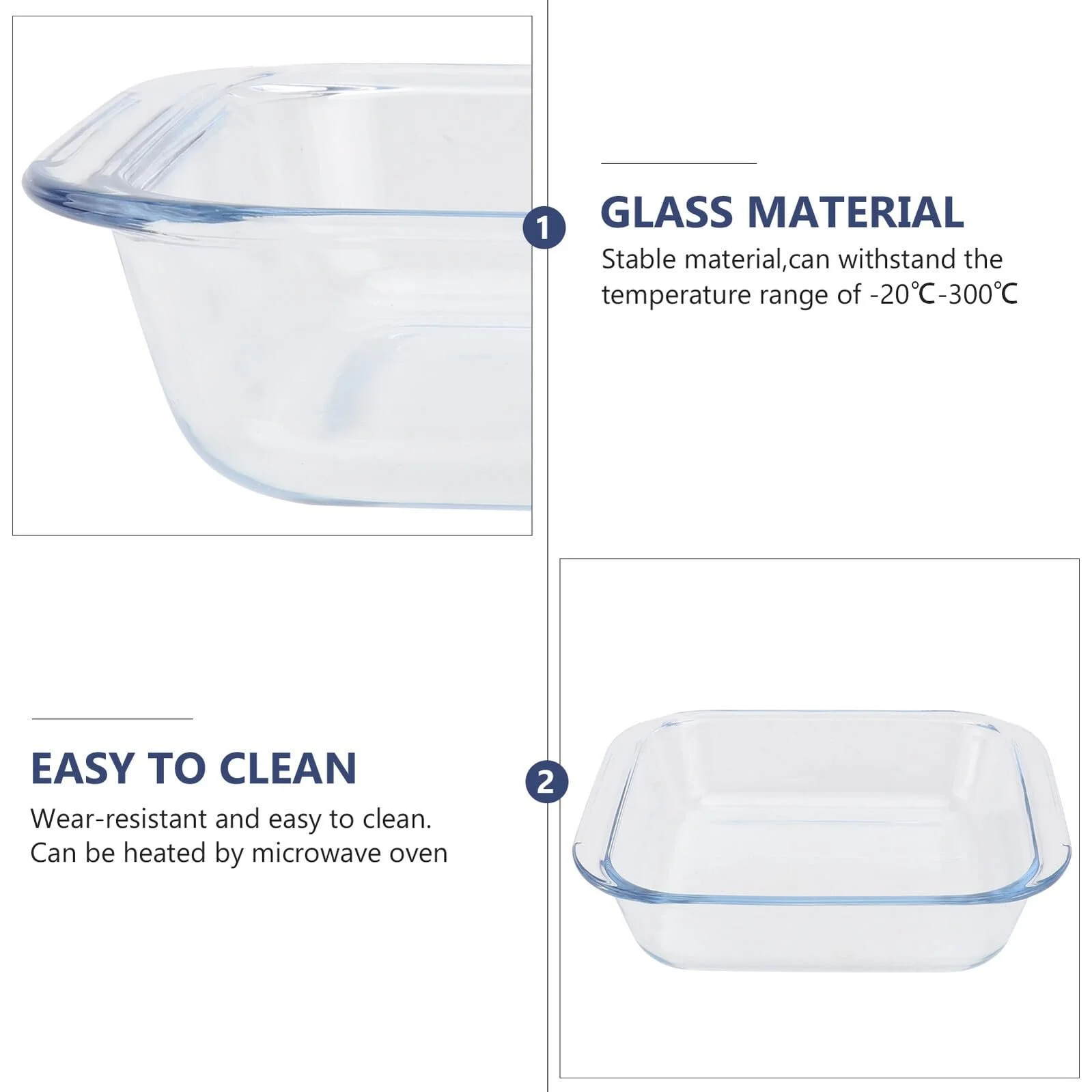 Противень для выпечки Стеклянный квадратный термостойкий, фото №3