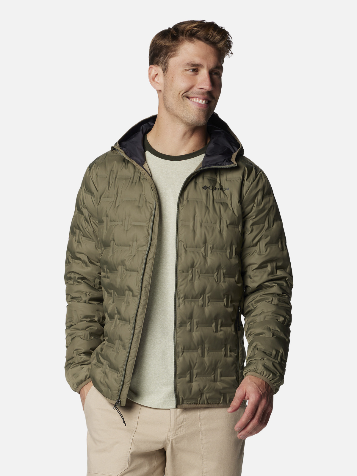 Пуховая Куртка Columbia Delta Ridge II Hooded Хаки S, фото №2