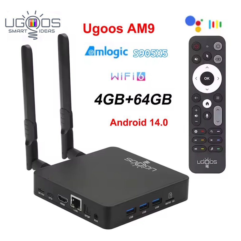 Медиаплеер Ugoos AM9 Amlogic S905X5 4/64 WIFI6 AIPQ AISR, фото №1