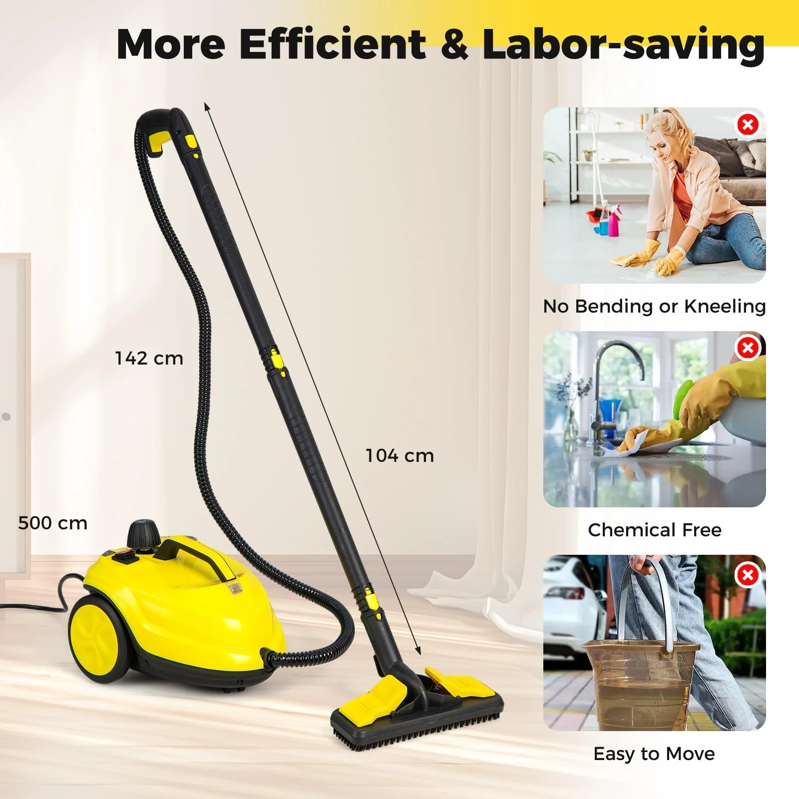 Пароочисник SOARS 13 аксесуарів 5 bar 160 °C 2000 W 1.8 L кабель 5 m, фото №5