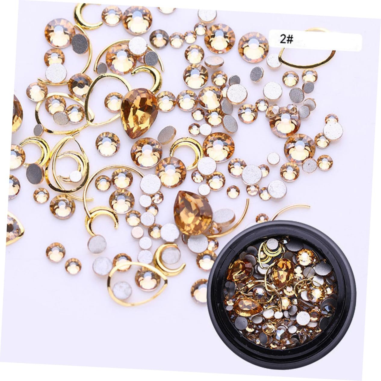 Украшения для ногтей Ipetboom 4 коробки, ювелирные изделия для ногтей, наклейки для ногтей, украшения для ногтей со стразами, заклепки для ногтей, маленькая черная бутылка Dingding, фото №3