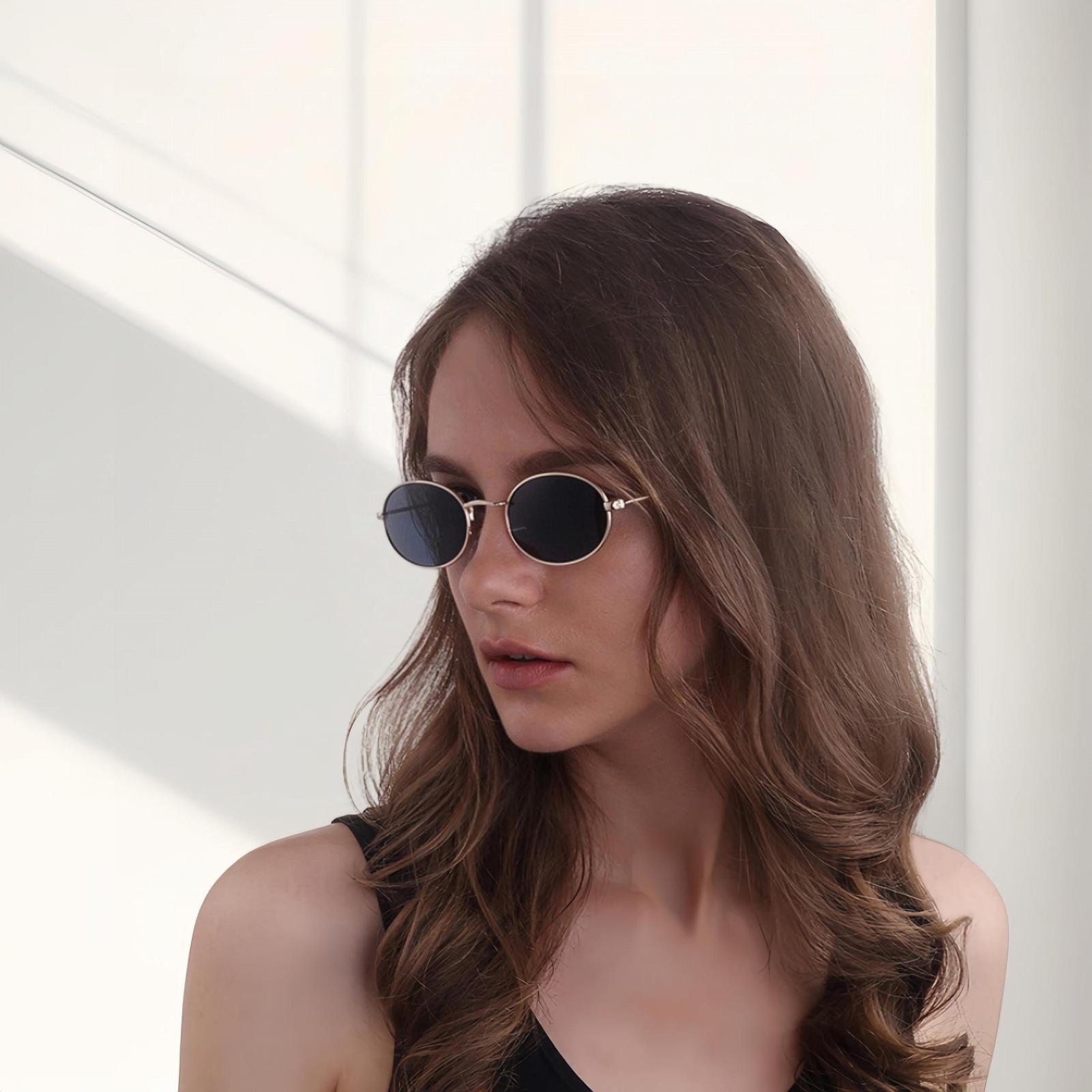 Сонцезахисні окуляри Овальні WDZAYXC Модні для чоловіків і жінок Легкі Металева оправа, фото №3