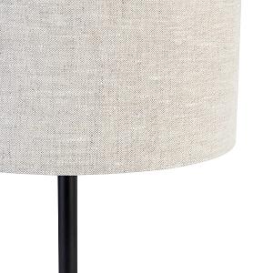 Настільна лампа QAZQA Simplo Design Modern 35 см Сталь Кругла LED E27 Чорний Світло-сірий synthetic.ua - Фото 1