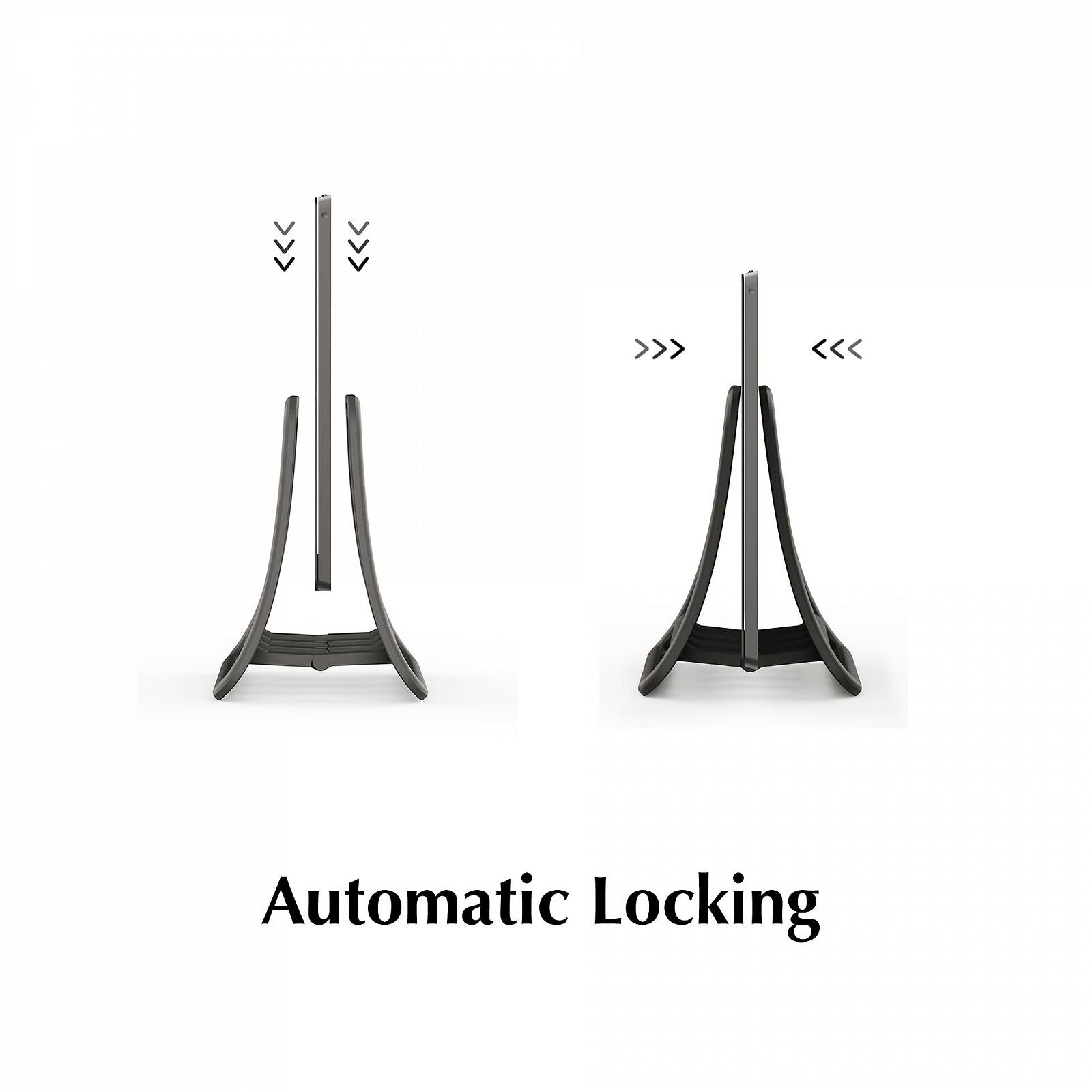 Подставка для ноутбука вертикальная NEXSTAND K11 - регулируемая, компактная, для настольного органайзера для ноутбуков, MacBook, планшетов и электронных книг - самозакрывающаяся, универсальная - черная, фото №8