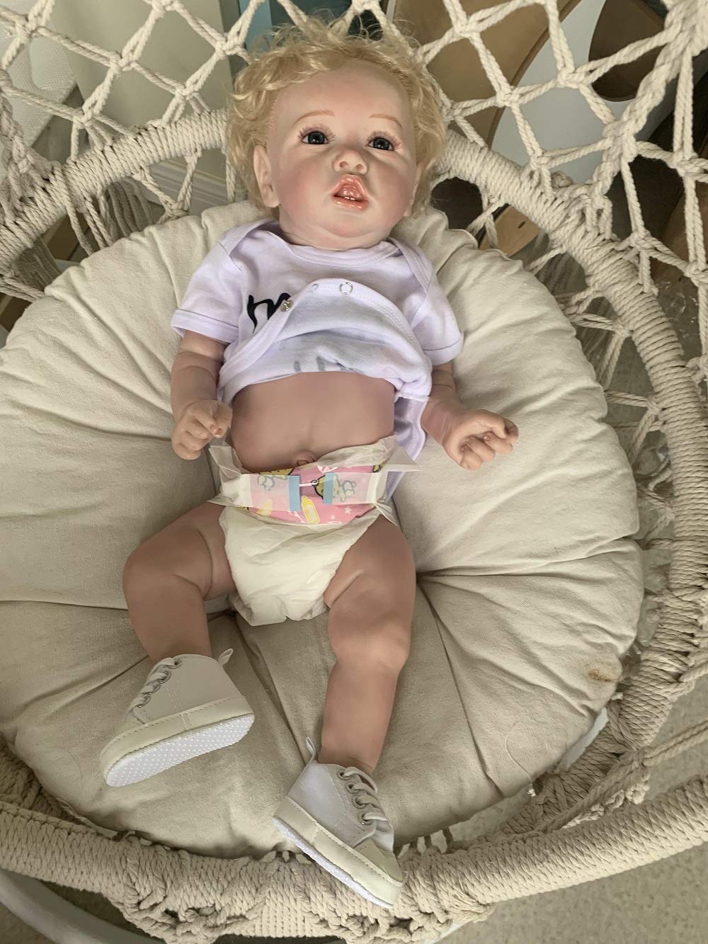 Кукла iCradle Reborn Baby 22 дюйма Близнецы Улыбаются Реалистичная Силиконовый Винил Малыш Магнитный Рот Открытый Рот (Мальчик), фото №5