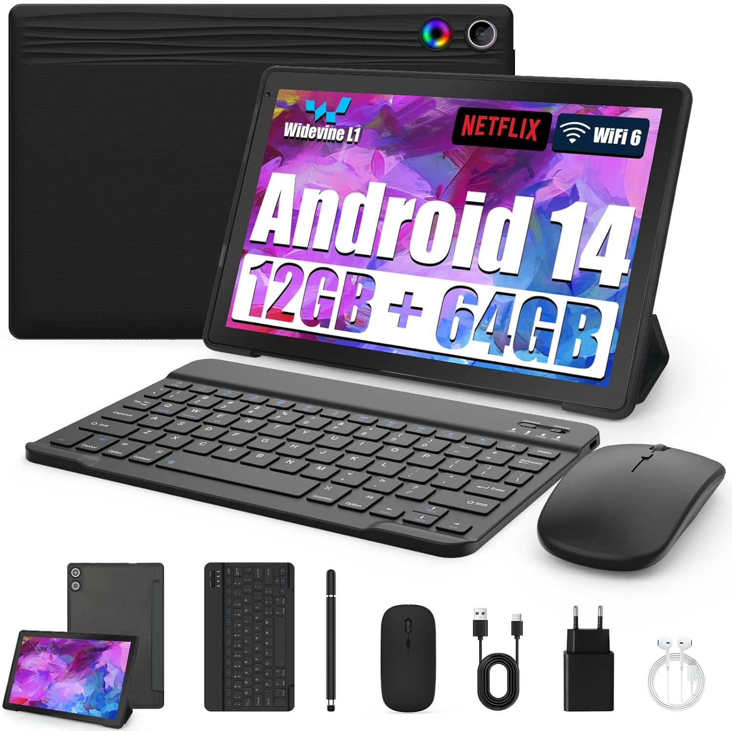 Планшет 10.1'' Byxsb A10L (3+9)/64ГБ Android 14 Чорний, фото №1