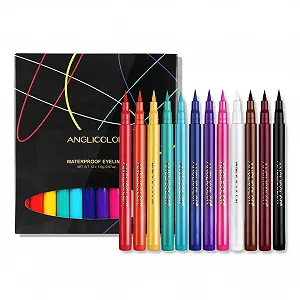 Підводка Рідка 12 Colours Liquid Eyeliner Set, кольорова, водостійка - Фото 1