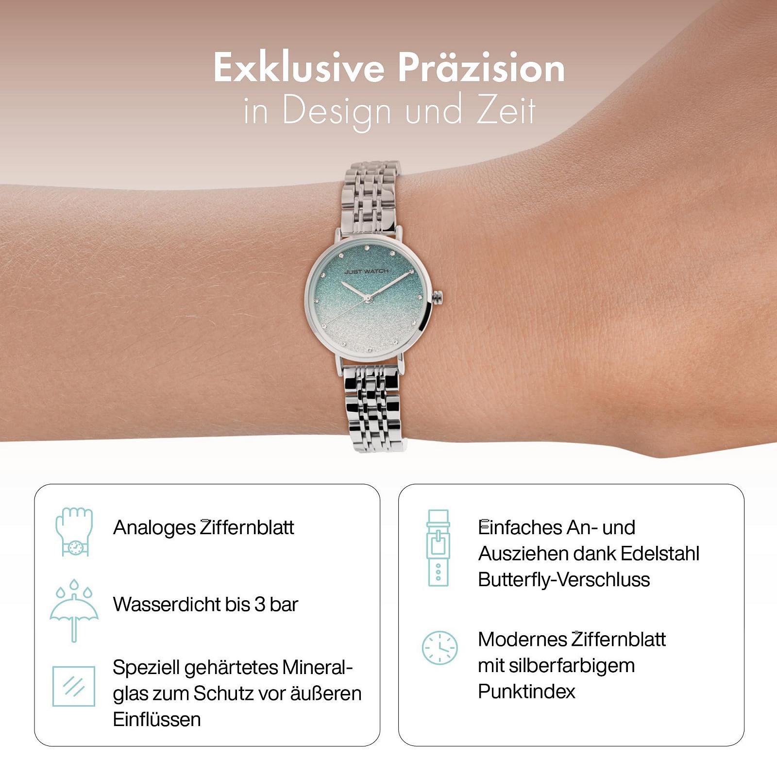 Женские часы Just Watch Ivory JW10156 Браслет из нержавеющей стали, инкрустированный стразами, кварцевый механизм, фото №3 Женские часы Just Watch Ivory JW10156 Браслет из нержавеющей стали, инкрустированный стразами, кварцевый механизм, фото №3