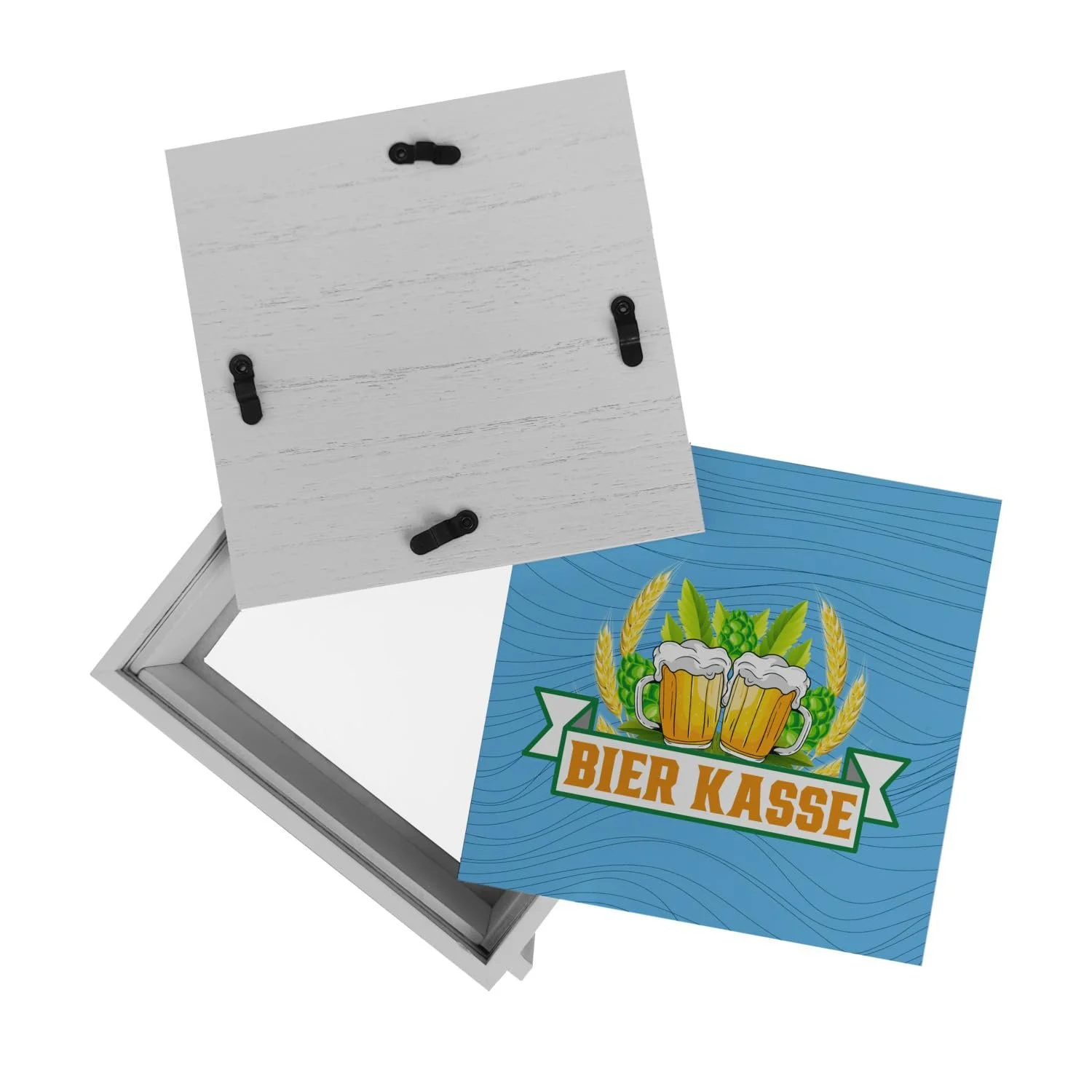Скарбничка-рамка Beer Kasse дерев'яна з мотивом хмелю та колосків, фото №8
