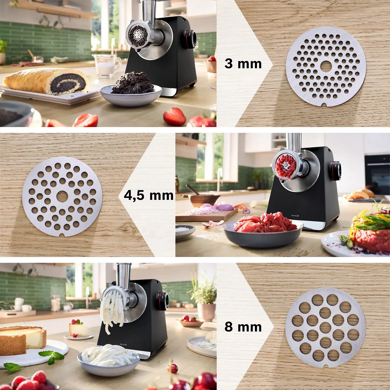 Мясорубка Bosch Series 6 MultiPower MFWS660B 2100 W Черная, фото №3 Мясорубка Bosch Series 6 MultiPower MFWS660B 2100 W Черная, фото №3