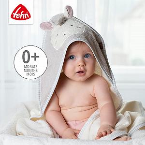Полотенце для ванной с капюшоном Fehn BabyLove Серия Lama Модель 397086 С рисунком овцы Размеры: 80 x 80 см Цвет: Lama synthetic.ua - Фото 1