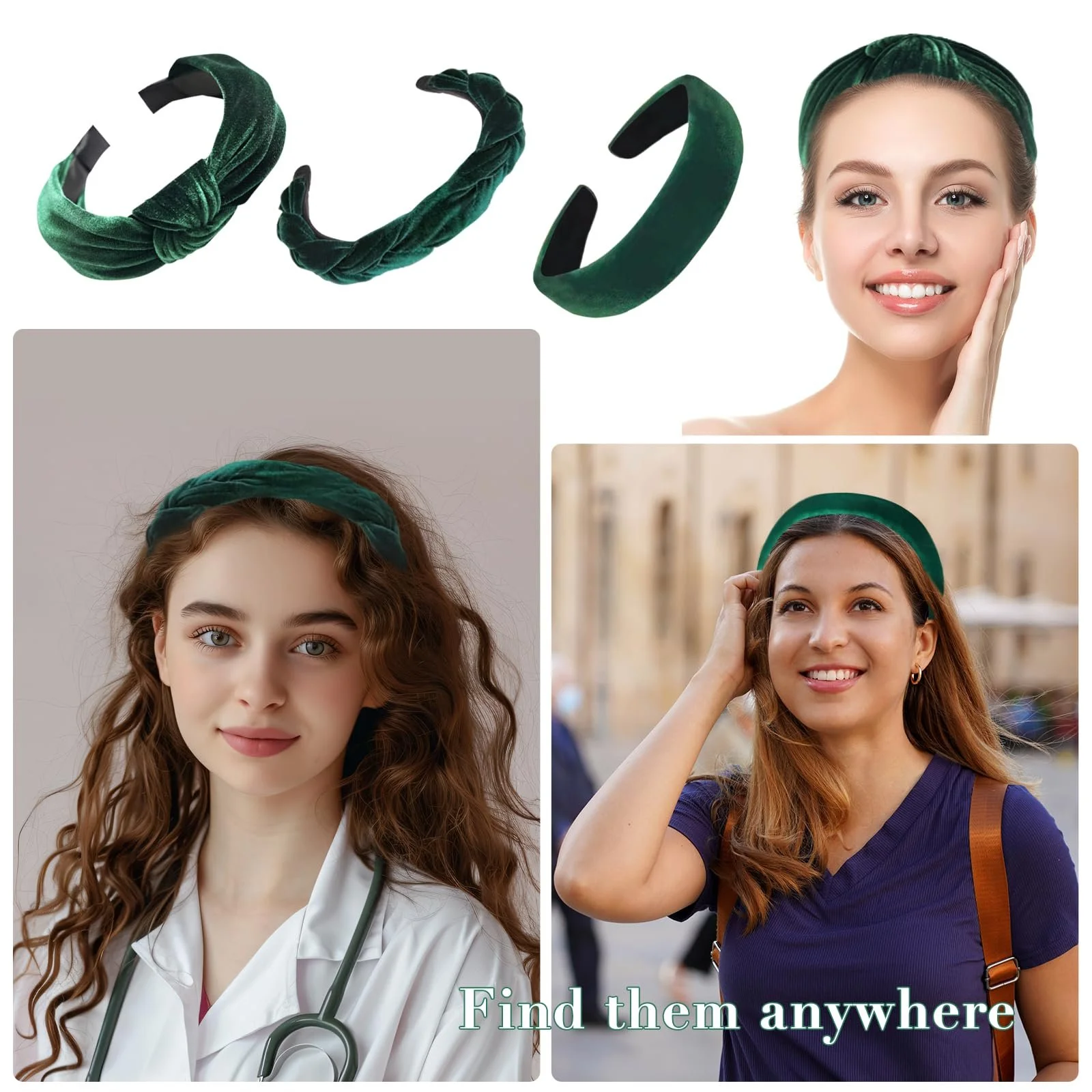 Оксамитова Обруч на голову плетена Dirndl, набір 3 шт, фото №7