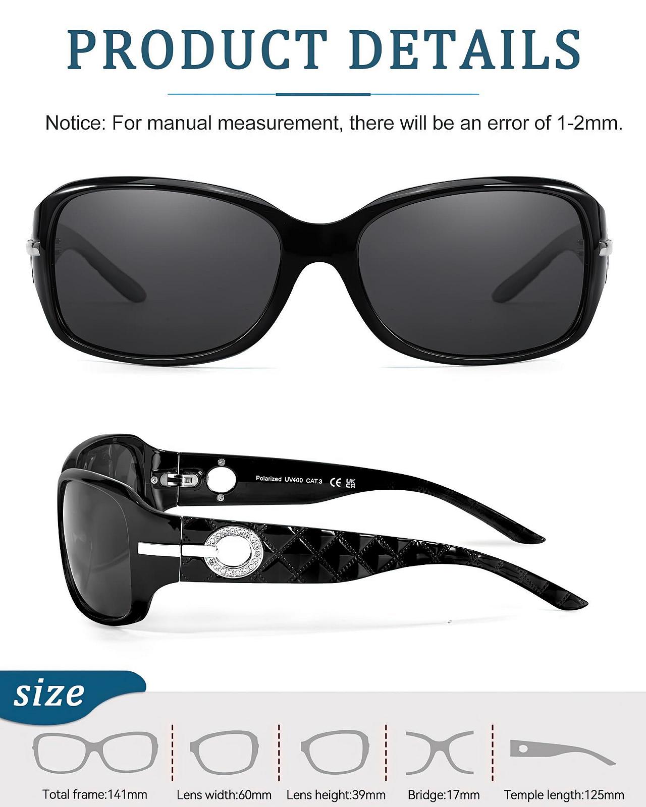 Сонцезахисні окуляри LVIOE Жіночі Поляризовані Вінтажні Великі Обгортаючі Дизайнерські з UV400 Захистом, фото №5