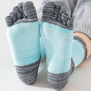 Носки с пальцами женские для бега, хлопковые носки с пятью пальцами для бега, дышащие носки до середины икры, 5 пар synthetic.ua - Фото 1