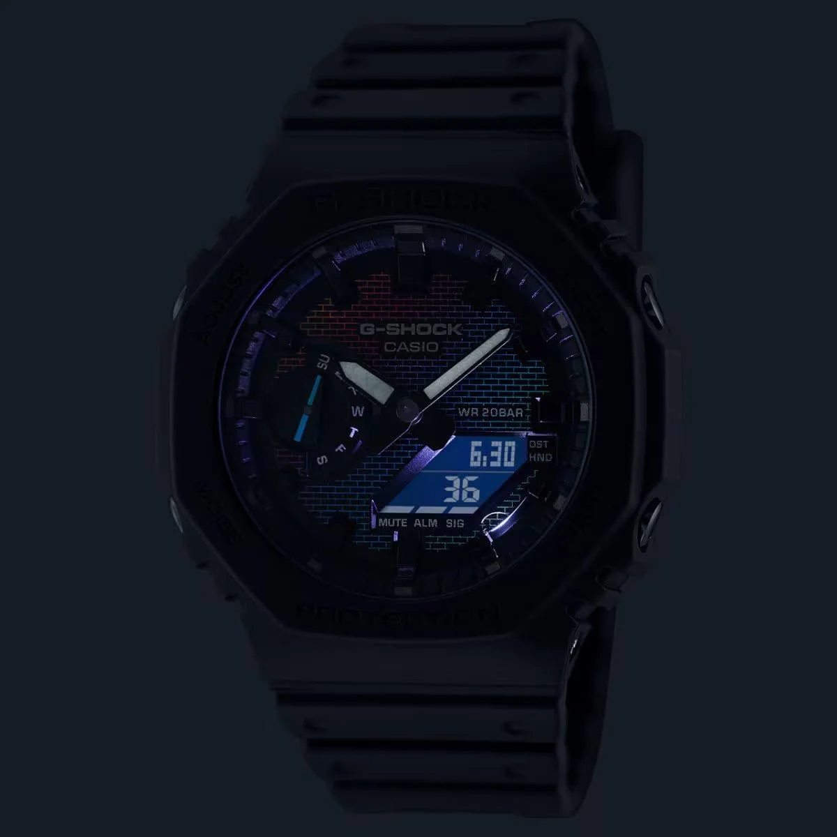 Часы Casio GA-2100RW-1AER, черные, Ремешок, фото №4 Часы Casio GA-2100RW-1AER, черные, Ремешок, фото №4