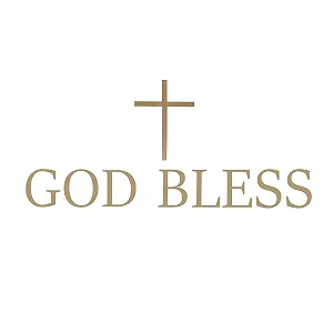 Наклейка на стіну God Bless з хрестом ПВХ 94 x 43 см - Фото 1