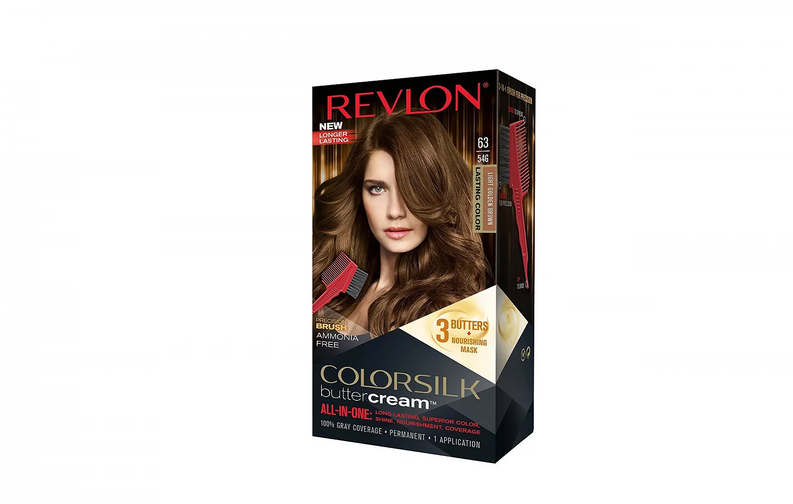 Краска для волос Revlon Colorsilk Buttercream 63 Светло-золотистый каштан, 126.8 мл, фото №1 Краска для волос Revlon Colorsilk Buttercream 63 Светло-золотистый каштан, 126.8 мл, фото №1