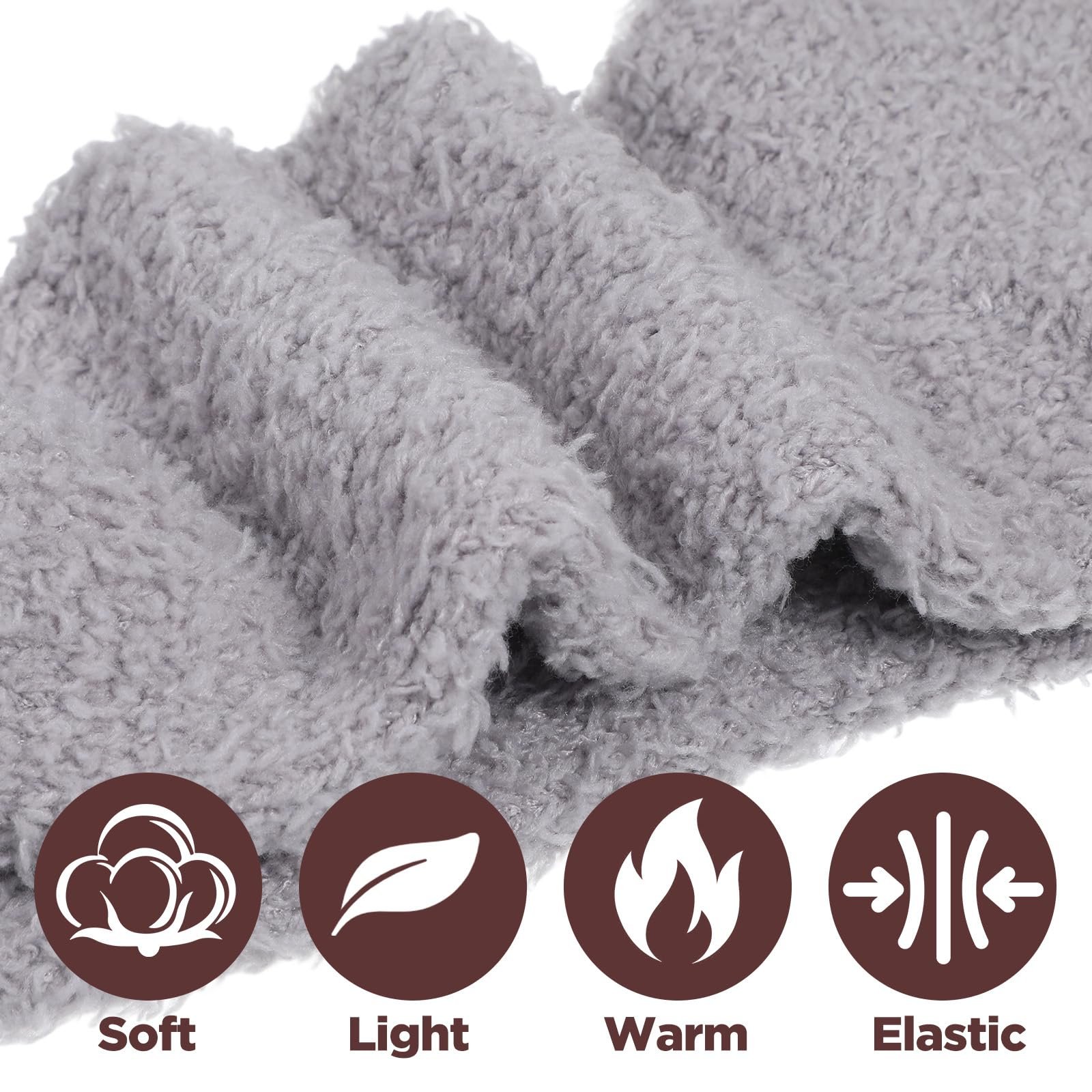 Носки Женские Пушистые 5 пар Цвет: белый, светло-серый, черный, темно-серый, коричневый, фото №5