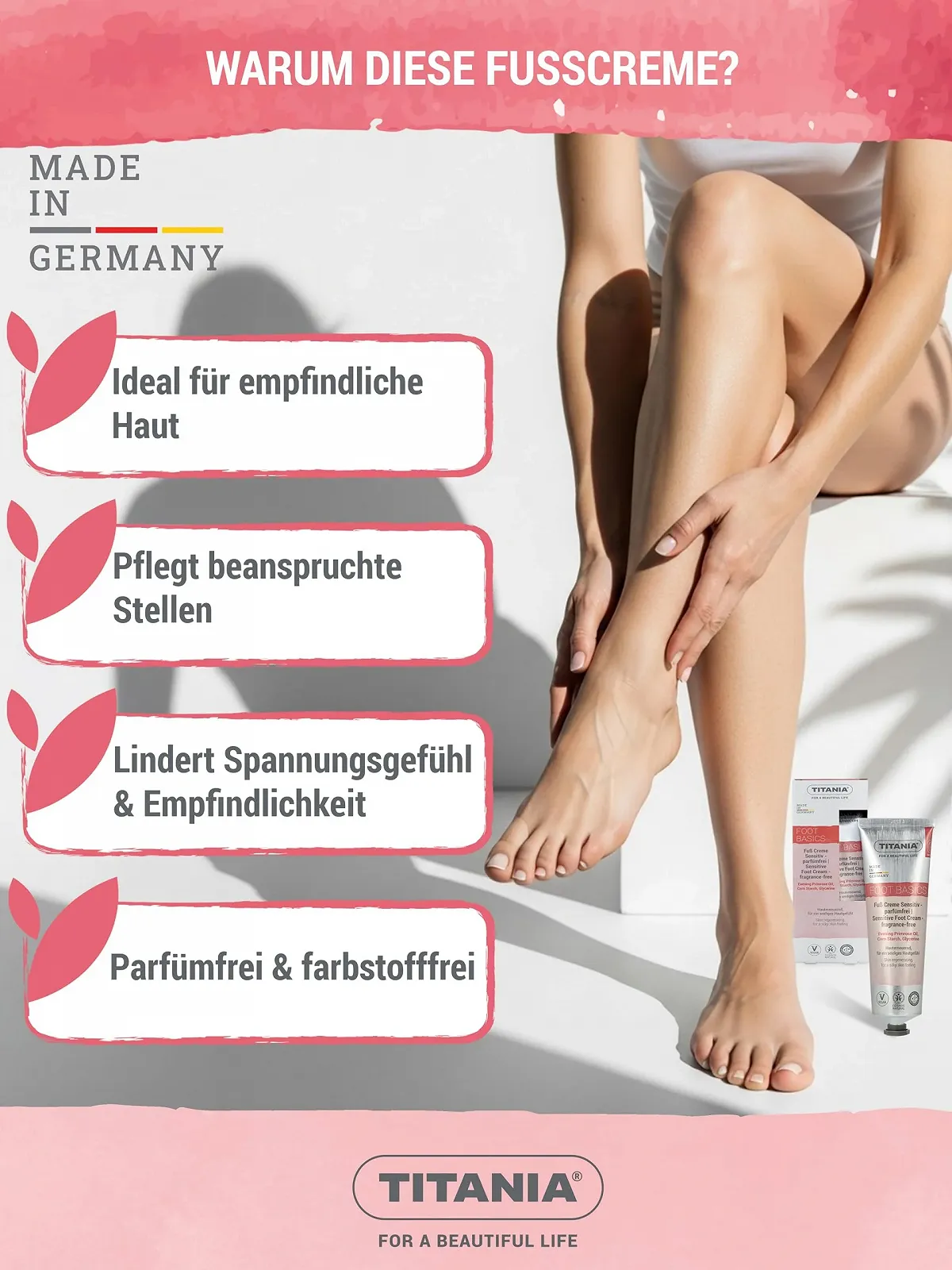 Крем для ног TITANIA Sensitive для чувствительной кожи 100 мл, фото №5