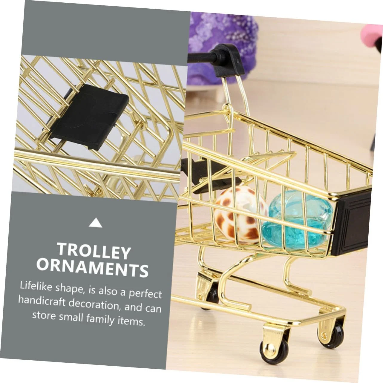 Игрушечная тележка VOSAREA Золотая из пластика, фото №5 Игрушечная тележка VOSAREA Золотая из пластика, фото №5