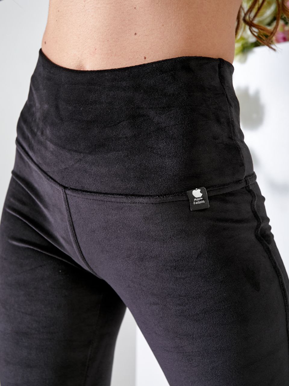 Женские модные велюровые лосины OB194/199 размер 46 цвет черный, фото №3