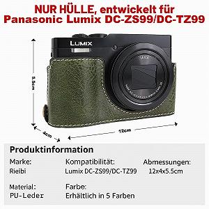 Чехол для камеры Rieibi Panasonic Lumix DC-TZ99 PU кожа со съемным плечевым ремнем synthetic.ua - Фото 1