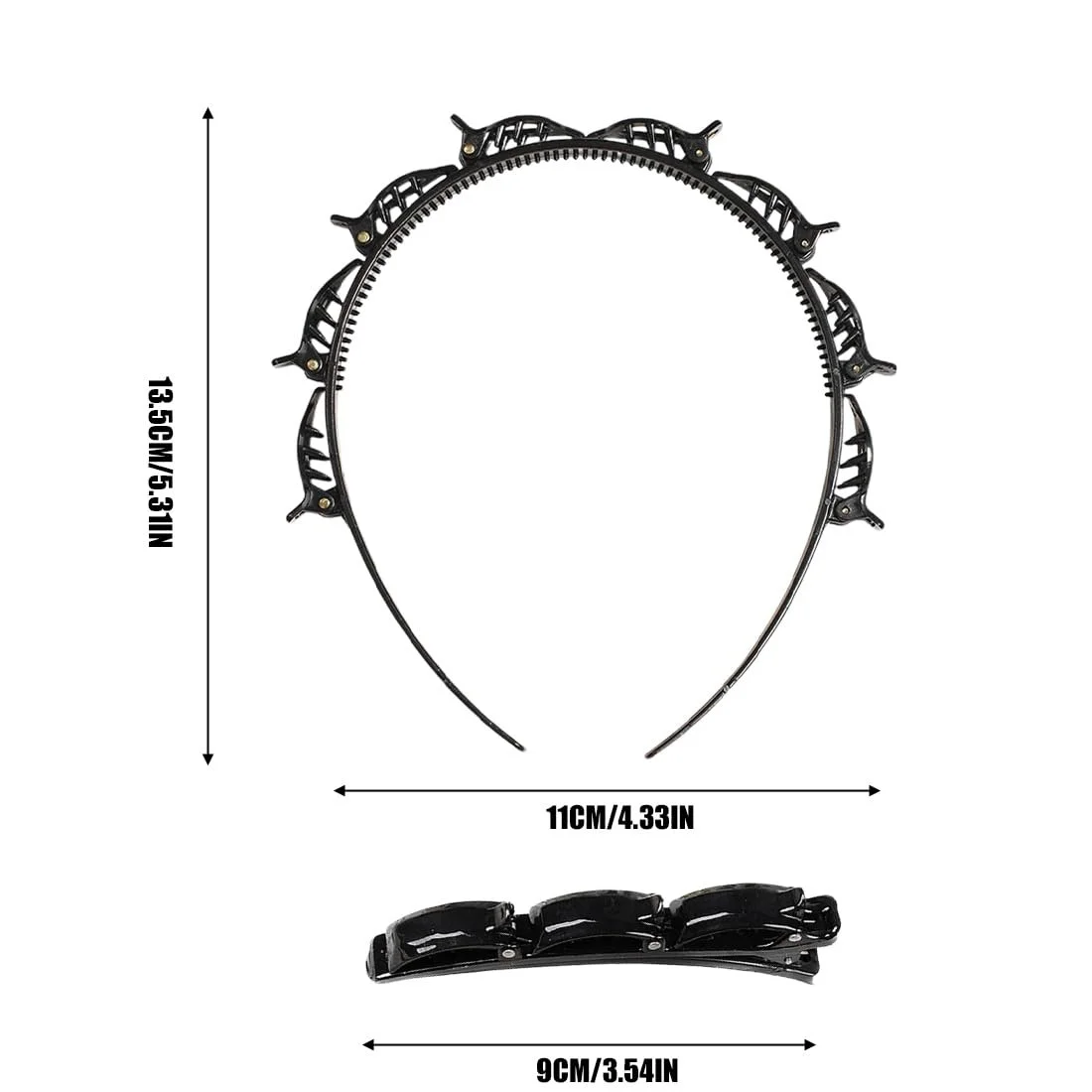 Обруч для волос с 2 зажимами, фото №2 Обруч для волос с 2 зажимами, фото №2
