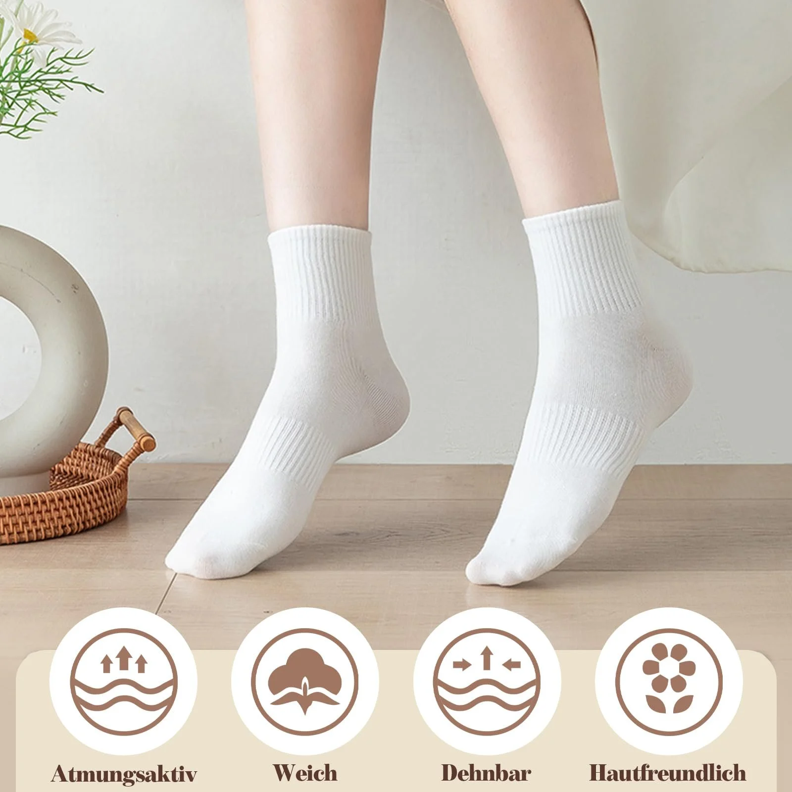 Шкарпетки Solivive Бавовняні Білі (Унісекс), фото №4