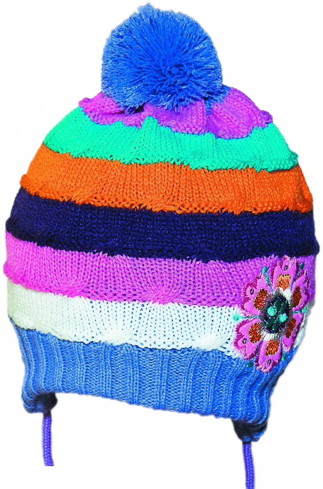 Детская Шапка-Бини с Бубоном Размер Головы 48-52 см Фиолетовый, фото №1