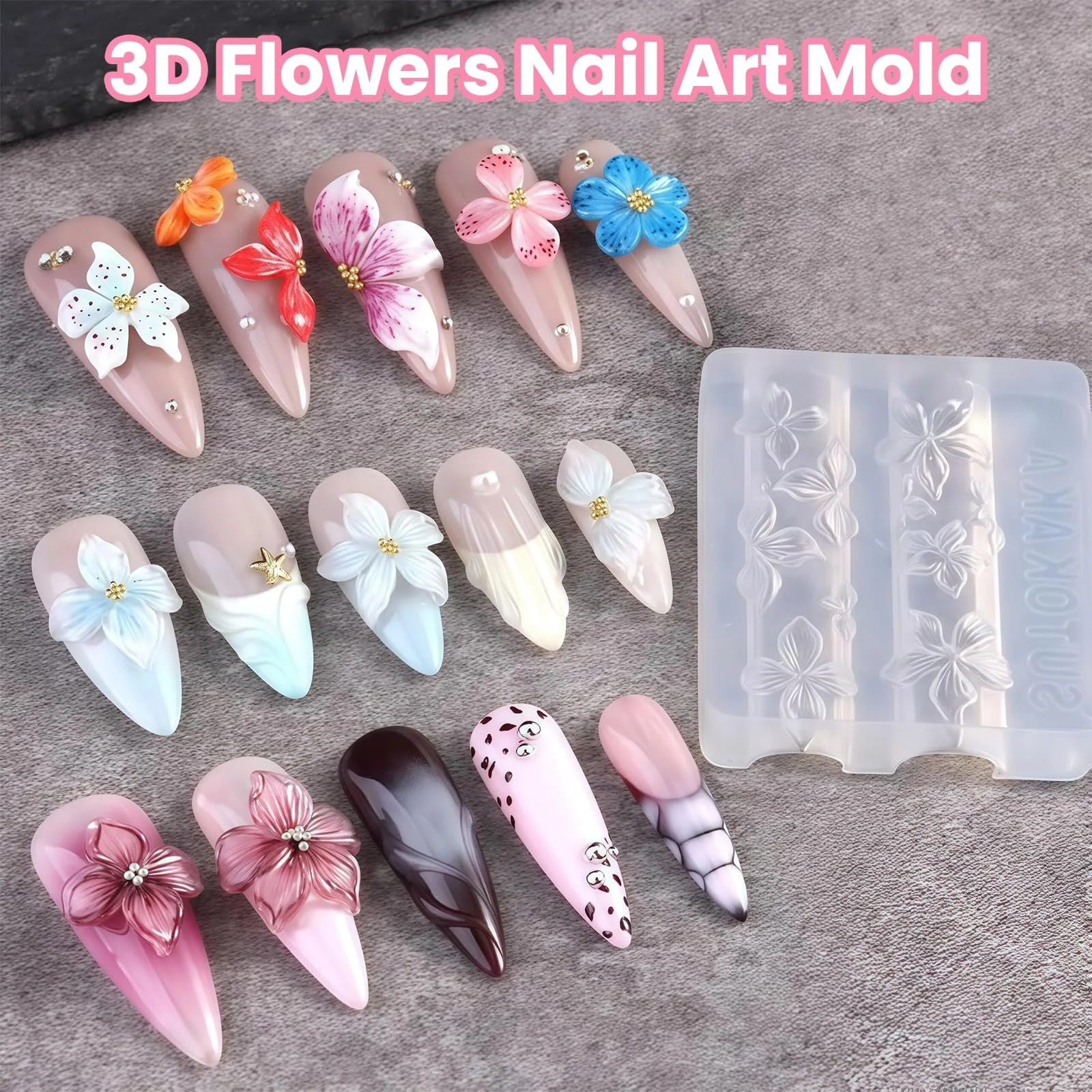 Силіконові форми для нігтів Hawaii Hibiscus 3D Квіти для дизайну нігтів DIY, фото №2 Силіконові форми для нігтів Hawaii Hibiscus 3D Квіти для дизайну нігтів DIY, фото №2